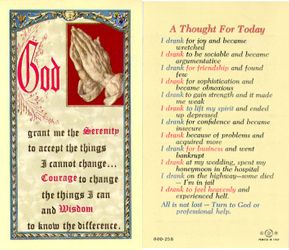 A Thought For Today Laminated Prayer Card" itemprop="image