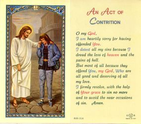 Act of Contrition Pardoning Laminated Holy Card" itemprop="image