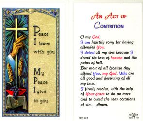 An Act of Contrition Laminated Holy Card" itemprop="image