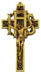 Antique Bronze Plated Fine Pewter Cast Crucifix (9 inch)" itemprop="image