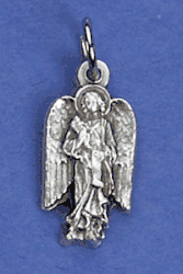 Archangel Gabriel Oxidized Bracelet Medal Charm" itemprop="image