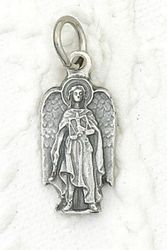 Archangel Uriel Oxidized Bracelet Medal Charm" itemprop="image