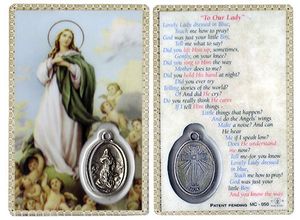 Assumption Prayer To Our Lady Holy Card with Medal" itemprop="image