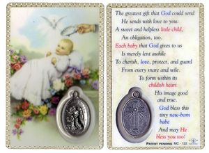 Baptism Holy Cards with Medal" itemprop="image