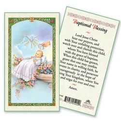 Baptismal Blessing Laminated Holy Card" itemprop="image