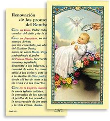 Bautismo Renovación Spanish Laminated Holy Cards" itemprop="image