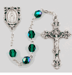 Birthstone Rosary 6MM AB Emerald / May Rosary