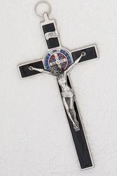 Black Enamel Saint Benedict Cross 8"" itemprop="image