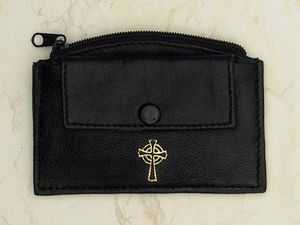 Black Leather Rosary Case-Zipper/S" itemprop="image