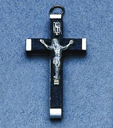 Black wood cross 1 1/4 in" itemprop="image