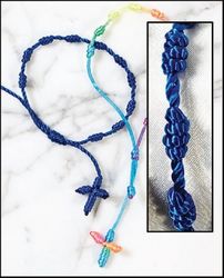 Blue Knot Cord Rosary Bracelet" itemprop="image