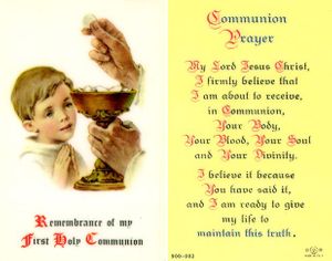 Boy Communion Laminated Wallet Sized Holy Card" itemprop="image