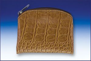 Brown Faux Crocodile Skin Rosary Case 4 X 3 inches" itemprop="image