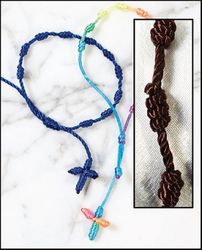 Brown Knot Cord Rosary Bracelet" itemprop="image