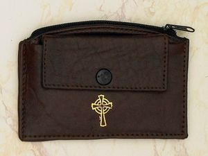 Brown Leather Rosary Case- Zipper/S" itemprop="image