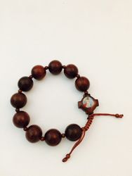 Brown Wood Adjustable Rosary Bracelet" itemprop="image