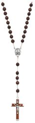 Brown Wood Bead Rosary" itemprop="image