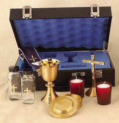 Chalice, Host Box, Cross, Candles, Cruets, and Case Mass Kit" itemprop="image