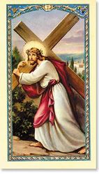 Christ Carrying the Cross Laminated Holy Card" itemprop="image