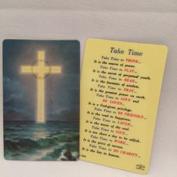 Cross Over the Ocean Wallet Sized Laminated Holy Card" itemprop="image