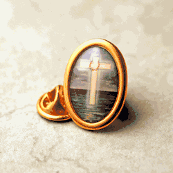 Cross Water Religious Lapel Pin" itemprop="image