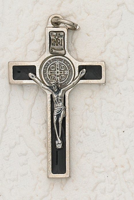 HFO: Crucifix- 2 inch St Benedict Cr Black Enamel