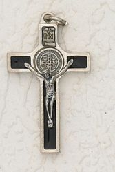 Crucifix- 2 inch St Benedict Cr Black Enamel" itemprop="image