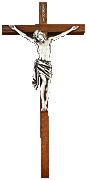 Dark Oak Cross With Antique Silver Figure (34 inch)" itemprop="image