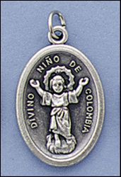 Divino Nino Silver Ozidized Medal" itemprop="image