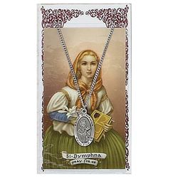 Dymphna Prayer Card & Pendant Set" itemprop="image