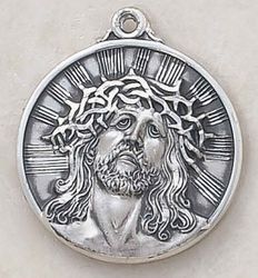 Ecce Homo Oxidized Silver 1 1⁄8 inches Dia, 24 inches L Chain" itemprop="image