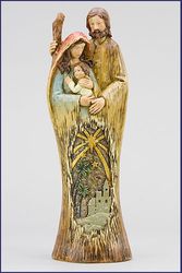 Faux wood carved Holy Family ( 9.5 inches )" itemprop="image