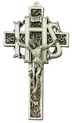 Fine Pewter Cast Crucifix (9 inch)" itemprop="image