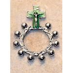 Finger Crucifix Rosary Ring ( Green )" itemprop="image