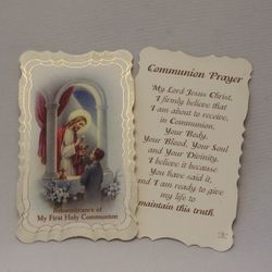 First Communion Boy Ordination Deluxe Holy Card" itemprop="image