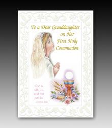 First Communion Granddaughter Greeting Card" itemprop="image