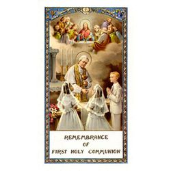 First Communion Laminated Holy Card" itemprop="image