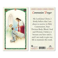 First Communion Laminated Holy Card" itemprop="image