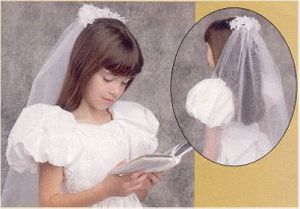 First Communion Veil - Floral" itemprop="image