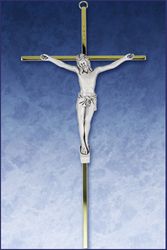 Gold Crucifix With Silver Oxidized Corpus" itemprop="image