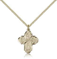 Gold Filled 4-Way Medal Pendant" itemprop="image