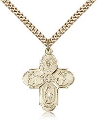 Gold Filled 4-Way Medal Pendant" itemprop="image