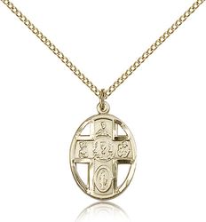 Gold Filled 5-Way / Chalice Medal Pendant" itemprop="image