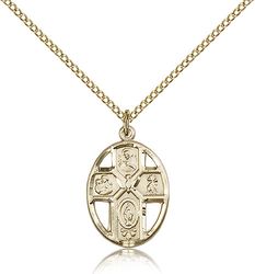 Gold Filled 5-Way / Holy Spirit Medal Pendant" itemprop="image