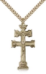 Gold Filled Caravaca Crucifix Medal Pendant" itemprop="image