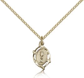 Gold Filled Communion Medal Pendant" itemprop="image