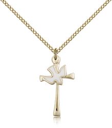 Gold Filled Cross / Holy Spirit Medal Pendant" itemprop="image