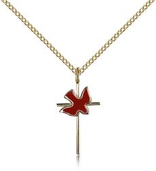 Gold Filled Cross / Holy Spirit Medal Pendant" itemprop="image