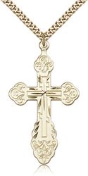 Gold Filled Cross Medal Pendant" itemprop="image