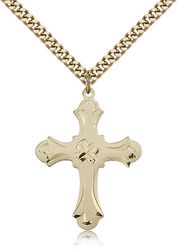 Gold Filled Cross Medal Pendant" itemprop="image